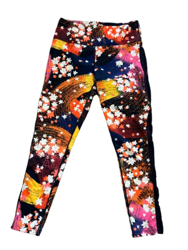 Free People FP Movement "Liza" Illusion Floral Leggings Women’s Size L - Image 3