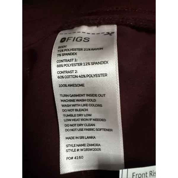 FIGS Scrub Pants Womens M Burgundy Technical Collection Cargo Nurse Jogger - Image 10