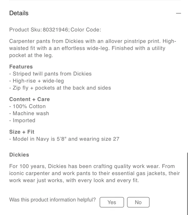 Dickies Striped Carpenter Denim Pants - Image 6