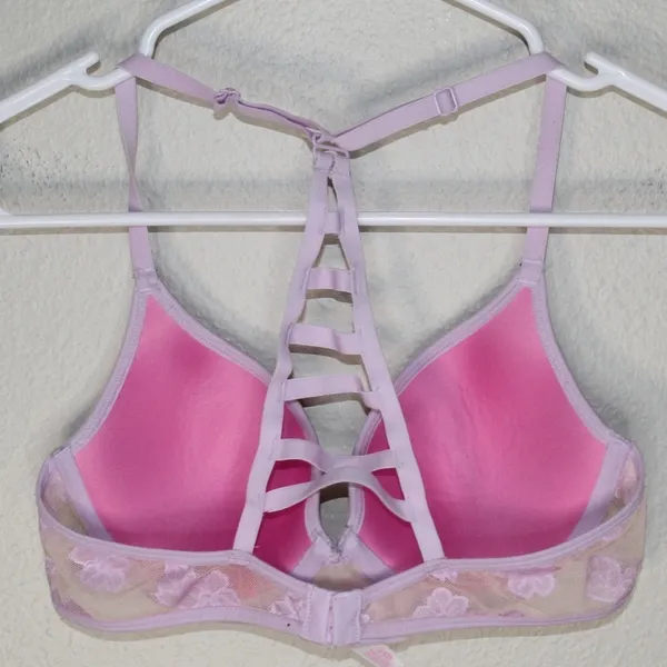 PINK Victoria's Secret Lightly Lined Legerement Double Lace/Flora Bra - Size 34B - Image 8