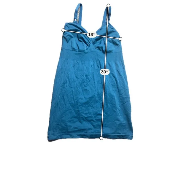Maternity Nursing Camisole Teal Blue Seamless Ruched Bust Tank Top Size‎ L - Image 3