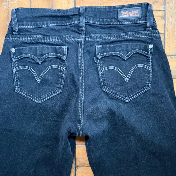 Levis 529 Curvy Straight Jeans Womens 29x30‎ Black Double Button Y2K Denim - Image 3