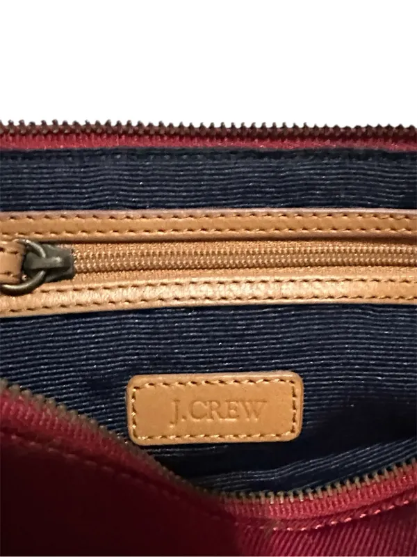 J.Crew Red Canvas Wristlet with Chain Handle – Small Bag. - Image 9