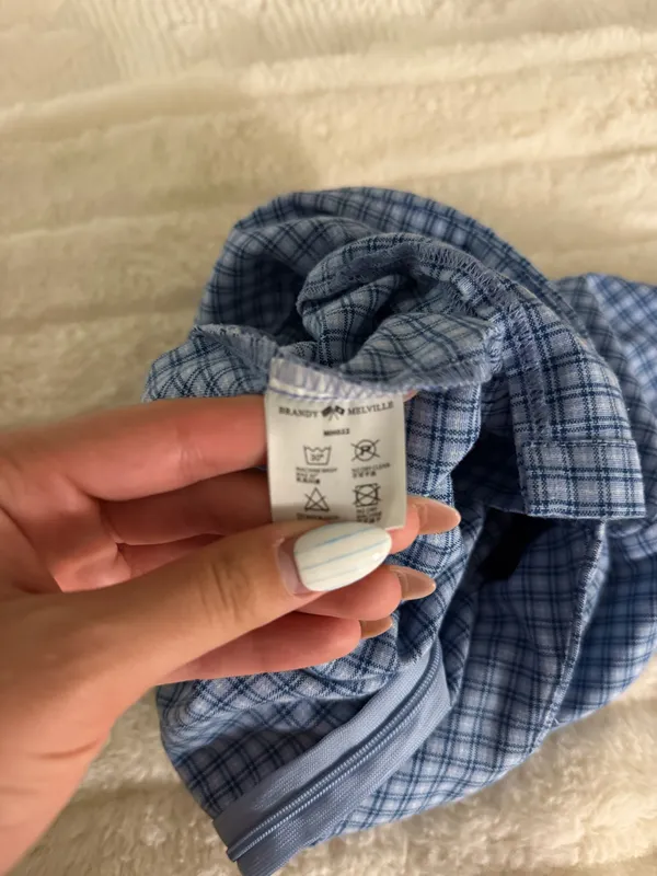 Brandy Melville Skirt Plaid Blue - Image 3