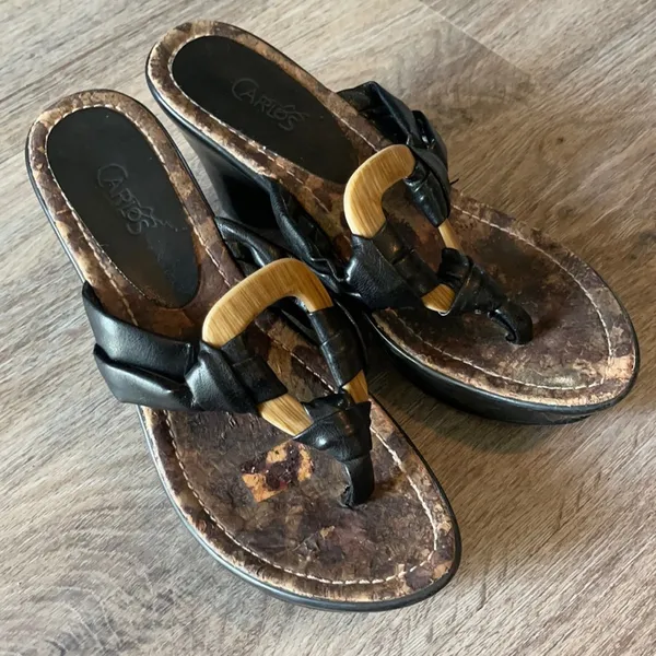 Carlos Santana Wedge Sandals Size 8 - Image 3