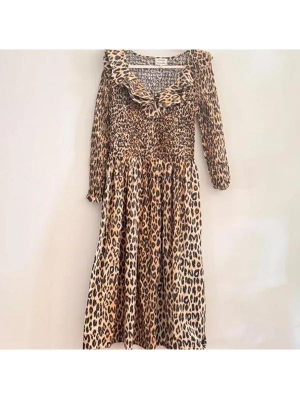 Damson Madder Harper Smocked Long Sleeve Midi Dress - Image 3
