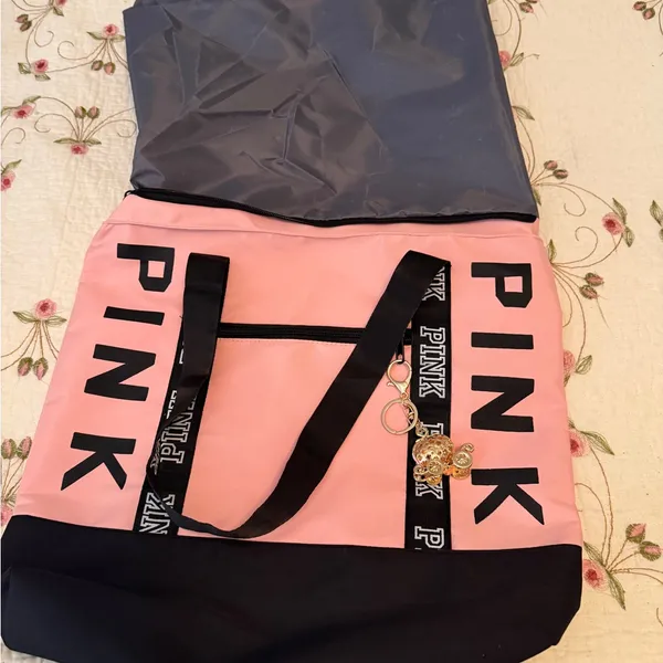 VERY nice Pink Tote Bag with Black Accents. - Image 10