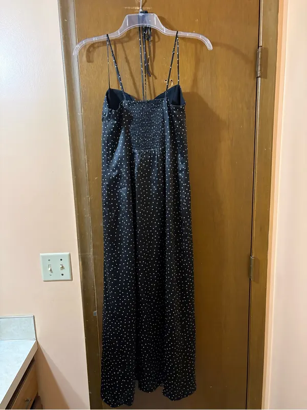 NWT Reformation Sophie Black Polka Dot Silk Midi Dress - Image 7