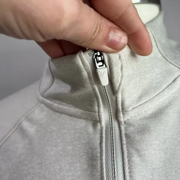 Old Navy Cloud+ Cropped 3/4 Zip CozyCore Wishbone Sweatshirt‎ Size Large - Image 6
