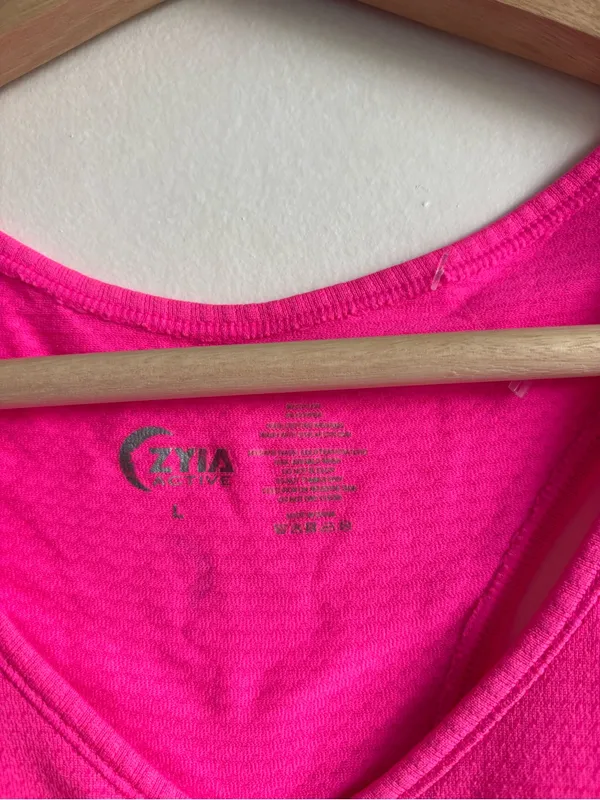 Zyia Active Hot Pink Copper Charged Racerback Tank Top Size Large - Image 2