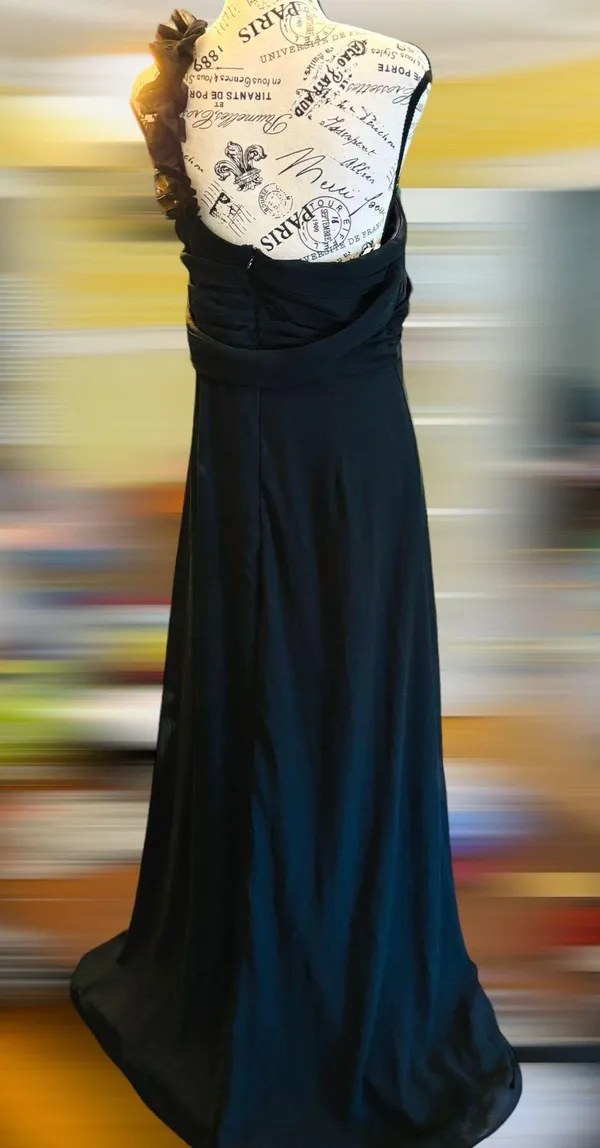 Lulu’s Women’s Size Large Elegant Invite Black Ruffled One-Shoulder Maxi Dress - Image 7