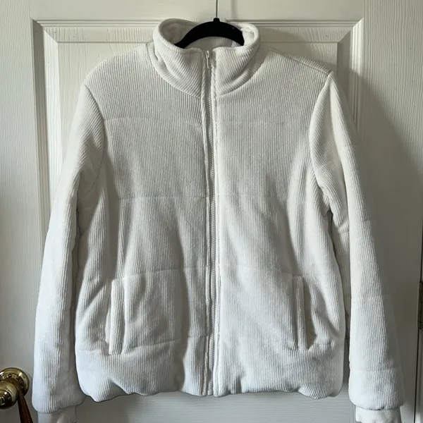 Z Supply Women’s Corduroy Puffer Jacket in Champagne‎ Mist Size Large - Image 4
