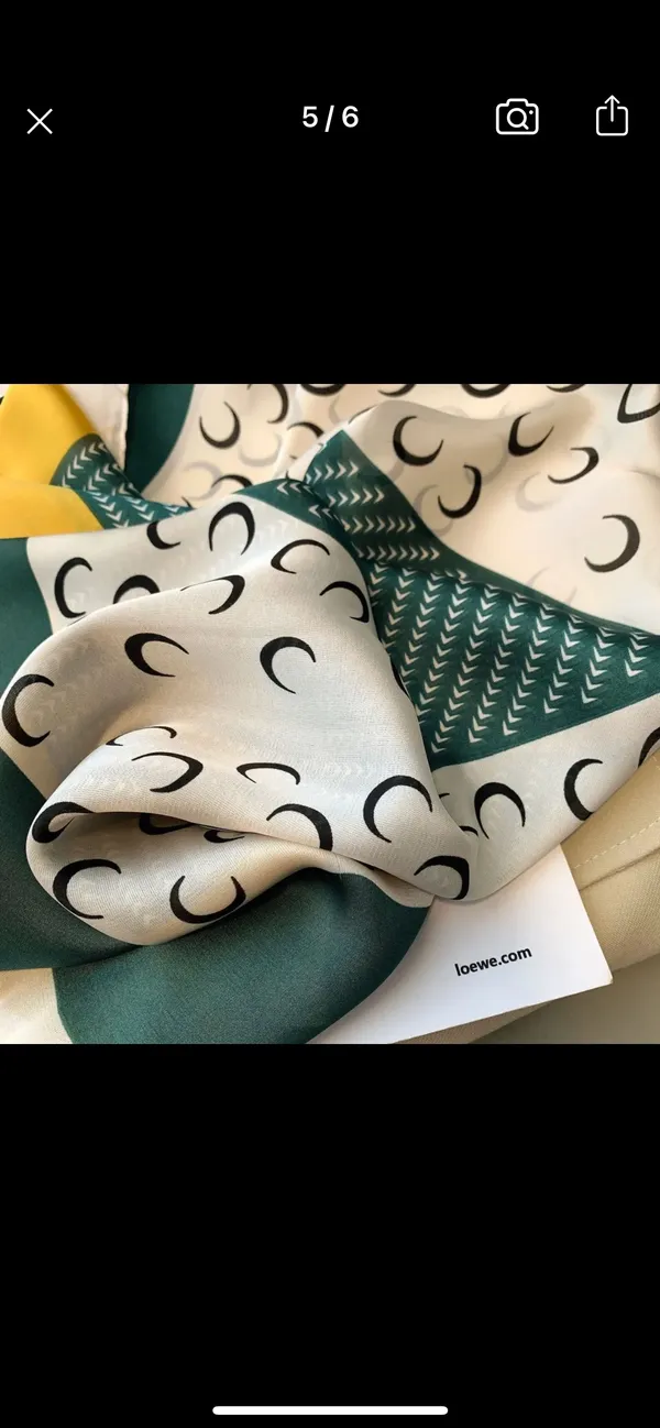 Silk Scarf, wraps Head Handkerchief Green - Image 5