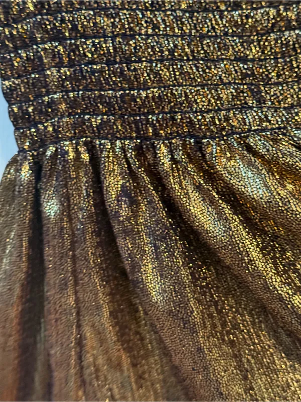 Queen Of Sparkles Gold Wavy Swing Shorts - Image 4