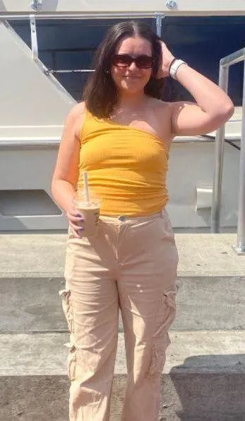 Anthropologie Orange One Shoulder Tank - Image 2