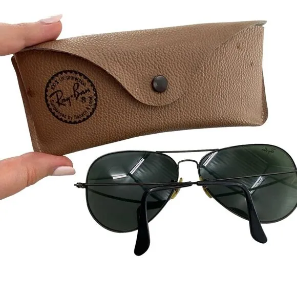 Vintage Ray Bans Classic Aviator‎ Sunglasses L2821 Black - Image 5
