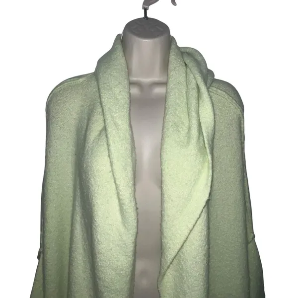 Free People Oversized Open Knit Cardigan Sweater Mint Green Size M/L OB1039497 - Image 4