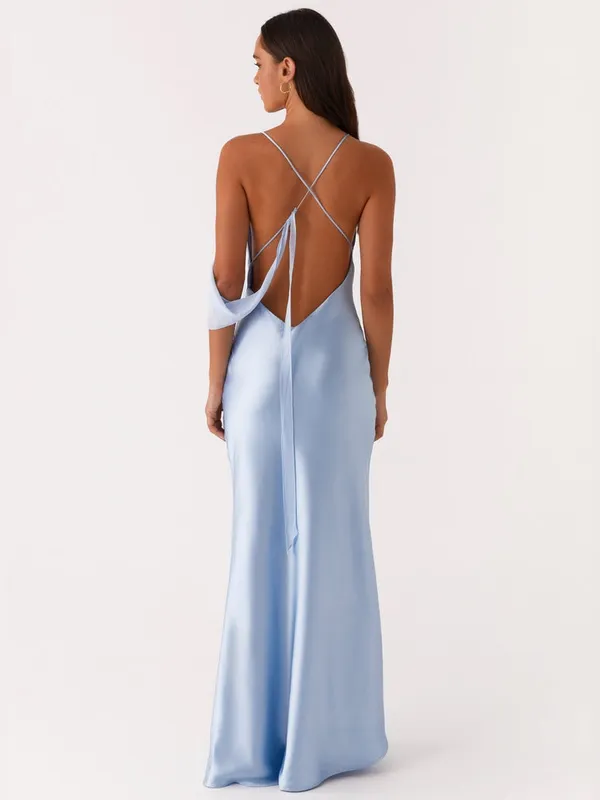 Peppermayo Too‎ Sweet Satin Maxi Dress - Blue size 14 NWT - Image 2