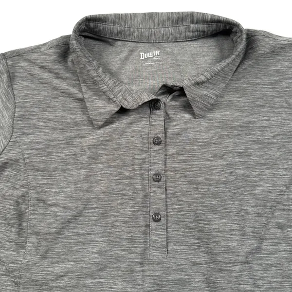 Duluth Trading Co Polo Shirt Armachillo Cooling Shirt Women XL Gray Short Sleeve - Image 2