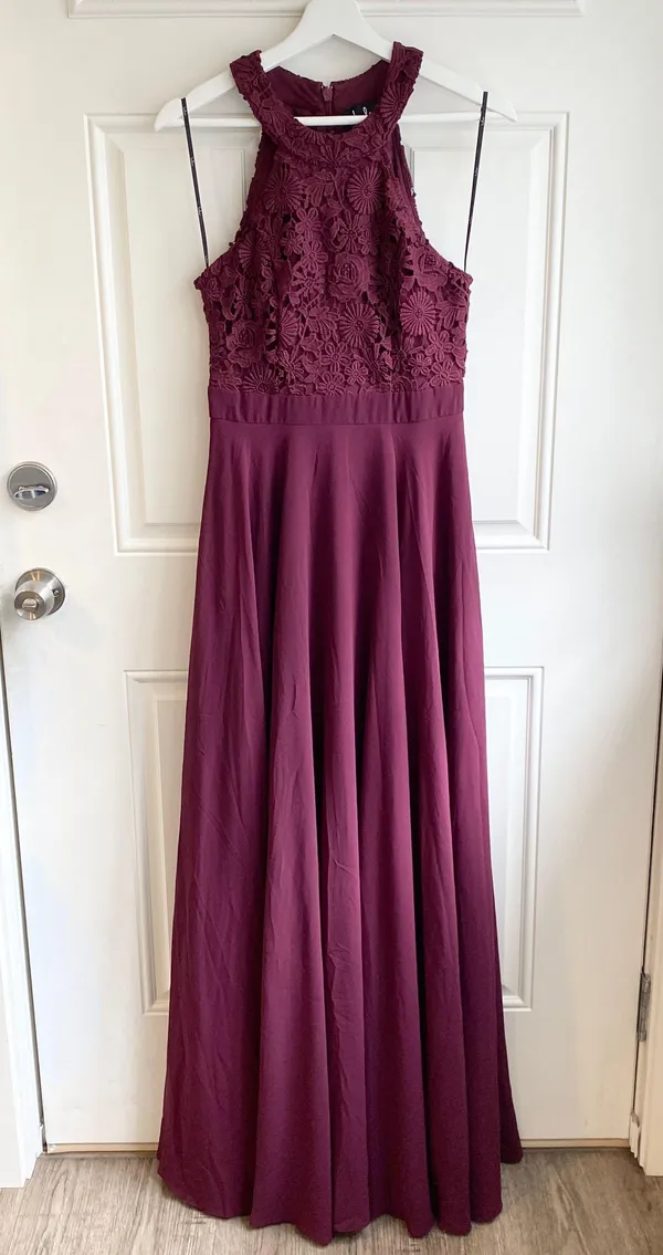 Lulu’s picture perfect burgundy lace maxi dress - Image 6