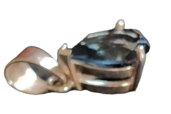 Sterling Silver With Blue Teardrop Blue Topaz Marked 925 - Image 3