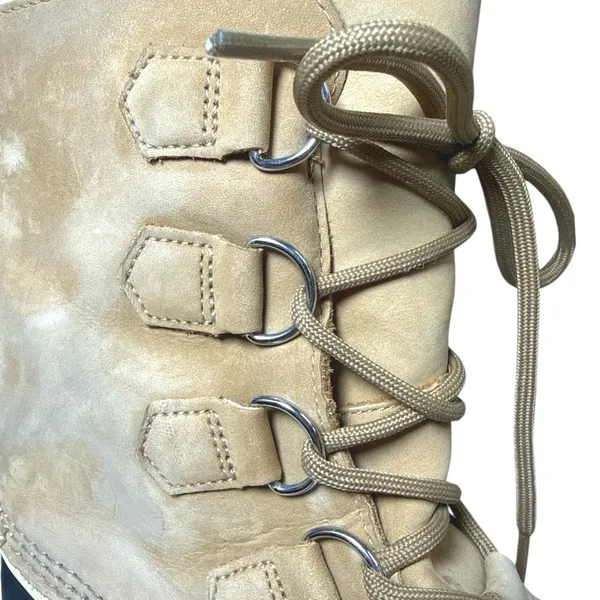 Sorel Caribou Women's Tan Lace Up Shearling Waterproof Mid Winter Duck Boots 9 - Image 8