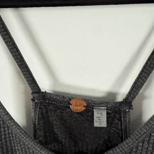 Free People FP One Thermal Waffle Knit Jumpsuit Grey Slouchy Harem Pockets Small - Image 7