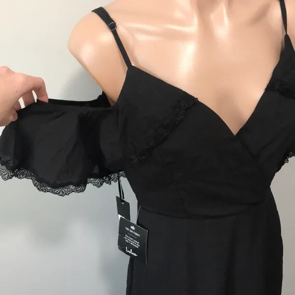 Lulu’s Theory of Love Black Off Shoulder Dress - Image 5