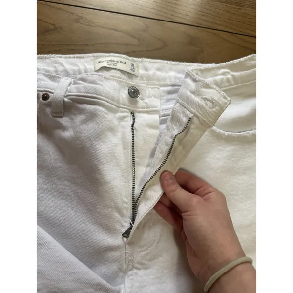 Abercrombie & Fitch The Skinny High Rise Jeans Women Size 31/12R White‎ Preppy - Image 7