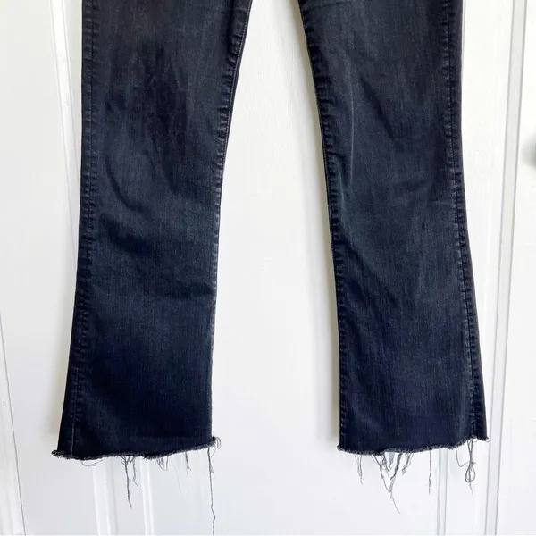 MOTHER • The Hustler Ankle Fray jeans washed black Not Guilty bootcut flare crop - Image 7