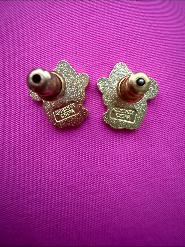 Walt Disney World Vintage Minnie Mouse Enamel Profile Stud Earrings Jewelry Card - Image 3
