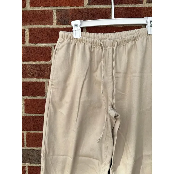 Vanilla Star Linen Blend Wide Leg Pull On Pants Beige Womens Small Casual - Image 5