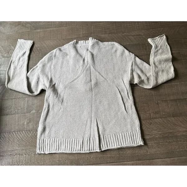 American Eagle Grey Pullover Knit Sweater Partial Button Long Sleeves Size S‎ - Image 6