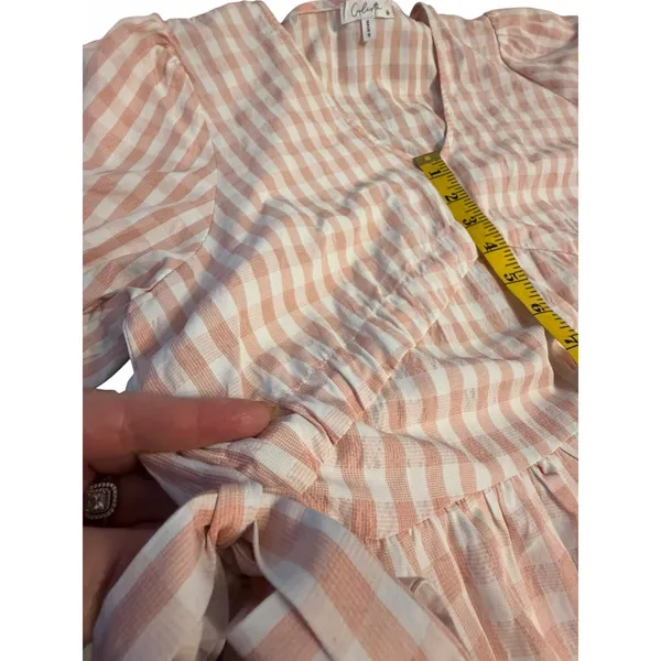 Calista Pink and White Gingham Dress - Size M - Image 12
