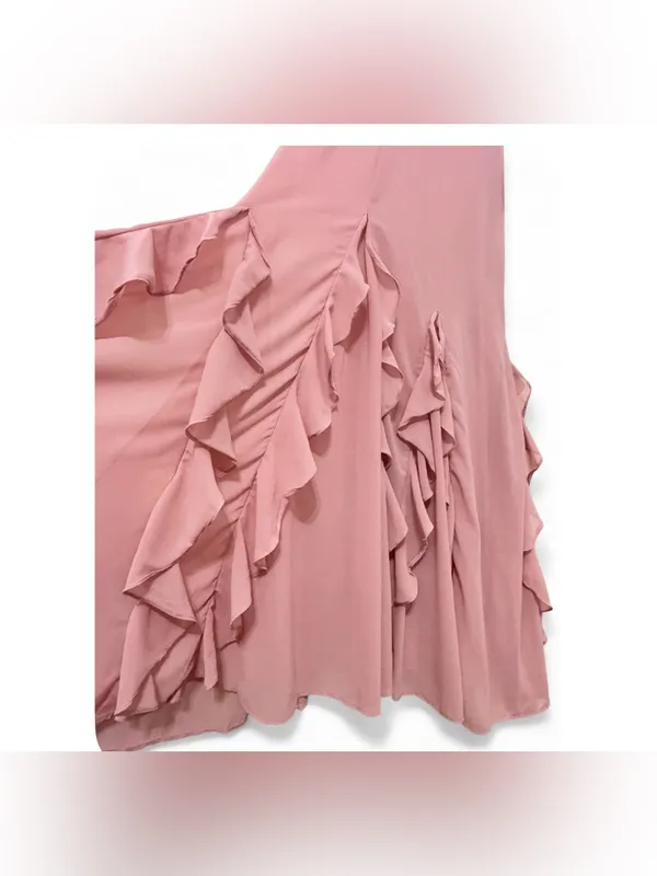 NWT Lulus Women’s Alorna Rose Pink Sleeveless Ruffled V-neck Maxi Dress Size L - Image 13