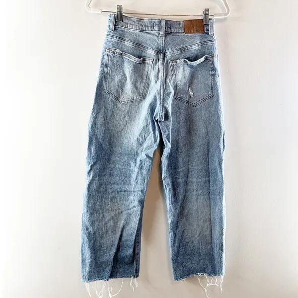 Madewell The Perfect Vintage High Rise Wide Leg Crop Jeans Blue 26 - Image 5