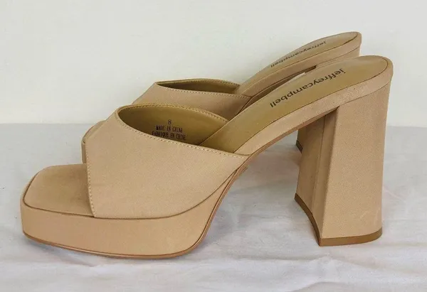 Jeffrey Campbell Ninety square toe platform sandal in tan. Size 8 - Image 2