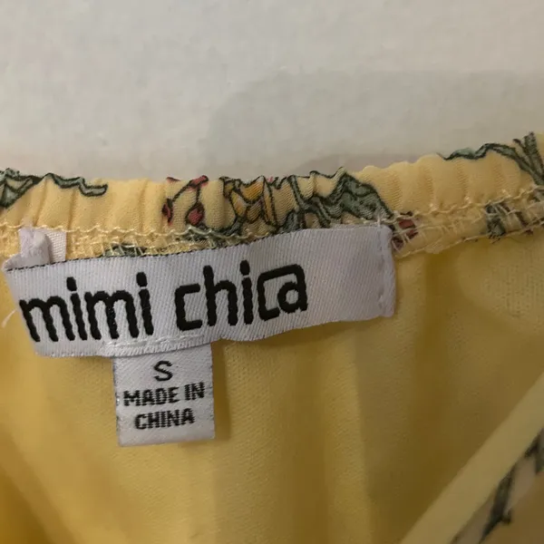 Mimi Chica Yellow Puff Sleeve Sundress - Image 5