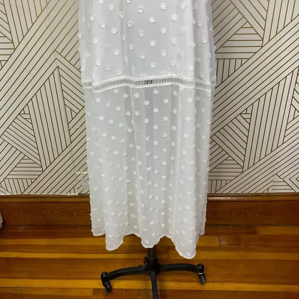 Lioness Cross Back Layered Folk Midaxi Dress in White Boho‎ Size US Small - Image 8