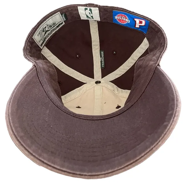 47 Brand Detroit Pistons Hat Fitted Cap NBA Basketball Y2K Vintage Brown Unisex OS - Image 5