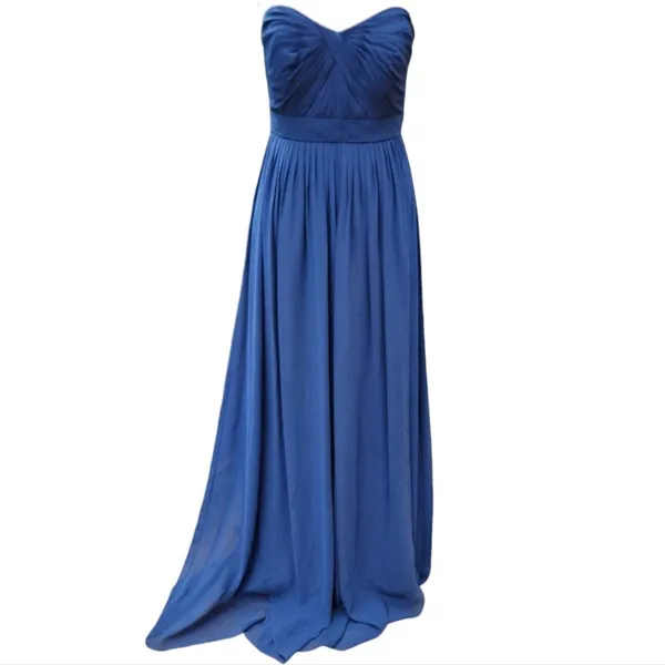 Jenny Yoo‎ Aidan Convertible Bridesmaid Gown Sz 6 Navy Strapless Sweetheart Neck - Image 3
