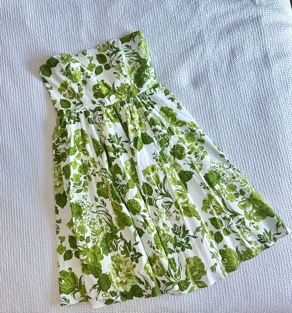 buttercup Rialto green floral strapless midi dress - Image 2