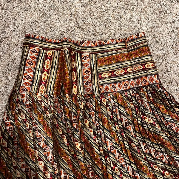 Fall Color Pleated Skirt Orange Size 0 - Image 4