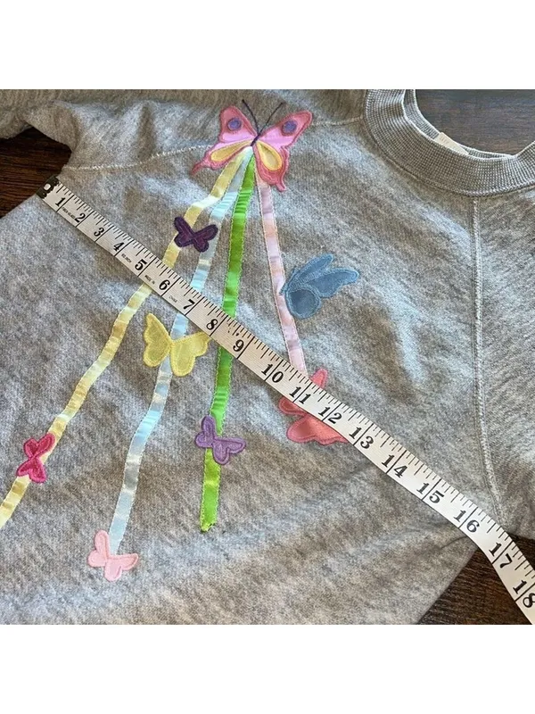 Vintage butterfly sweatshirt • cottagecore granny hippie • unique • Y2K grandma - Image 6
