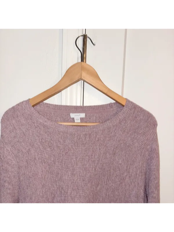 Pure Jill $99 Woman’s L Ribbed One Pocket sweater pink knit long sleeve top - Image 3