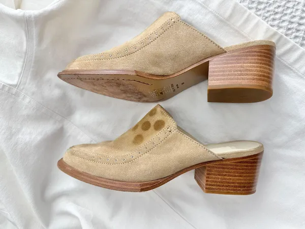 Rag and Bone Weiss heel Slipon mule in dune suede color - Image 5