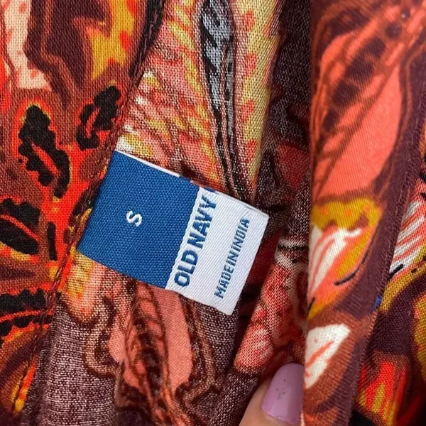 Old Navy NWT orange floral tie back dress small - Image 5
