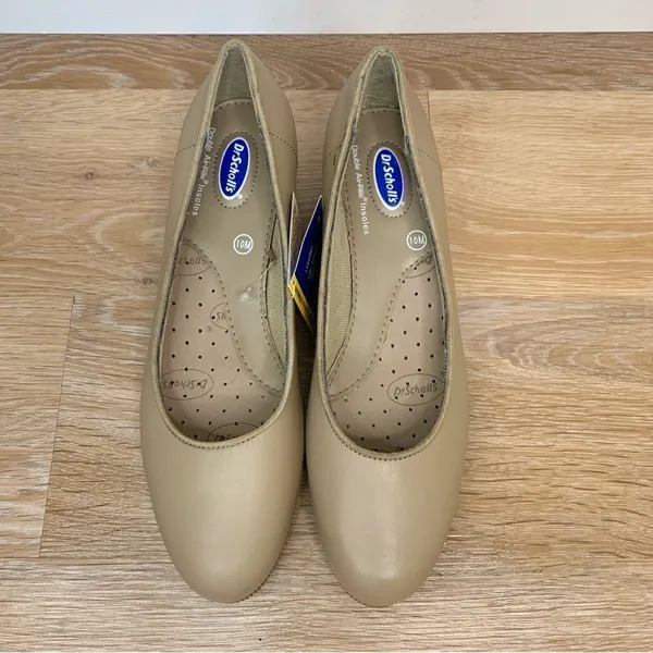 NWT Dr. Scholl’s Slip On Nude Comfort Leather Wedges, Size 10 - Image 8