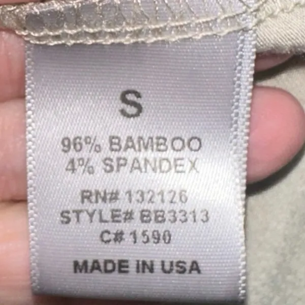 Sumac Trading Co NWT‎ Bamboo Long Sleeve V-Neck Top Small Sage Taupe Made in USA - Image 4