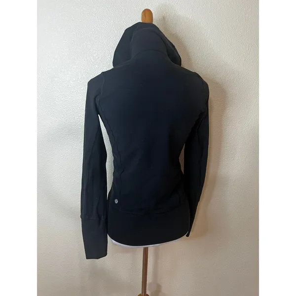 Lululemon In Stride Athletic Jacket thumbholes zipper zip black womens 4 - Image 6